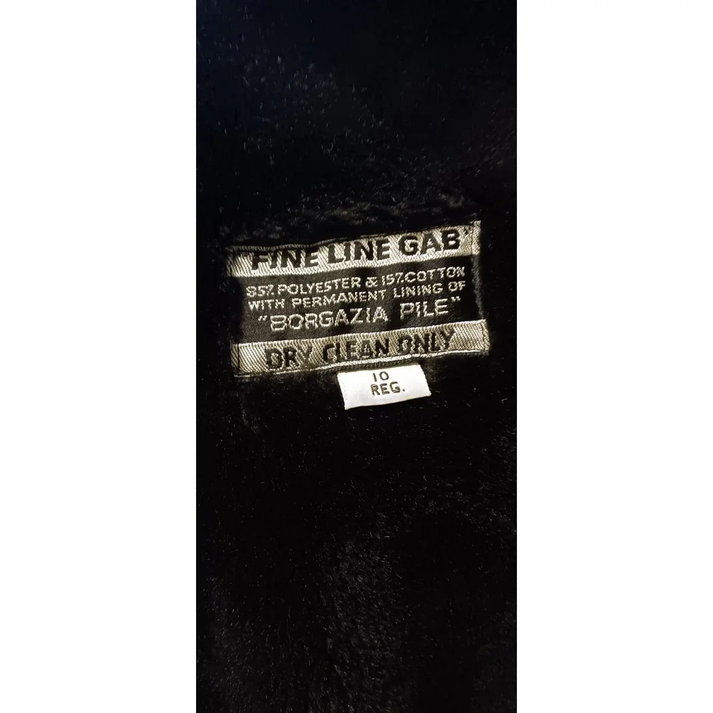 Halston for Misty Harbor Tan faux fur Hoodie‎ trench coat winter jacket size 10